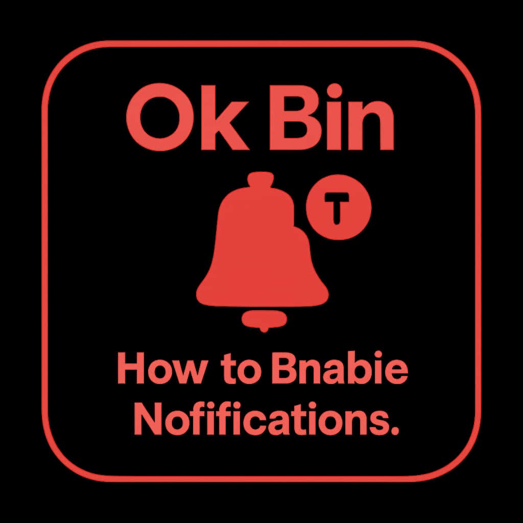 An icon representing the process of enabling notifications in the Ok Bin app.