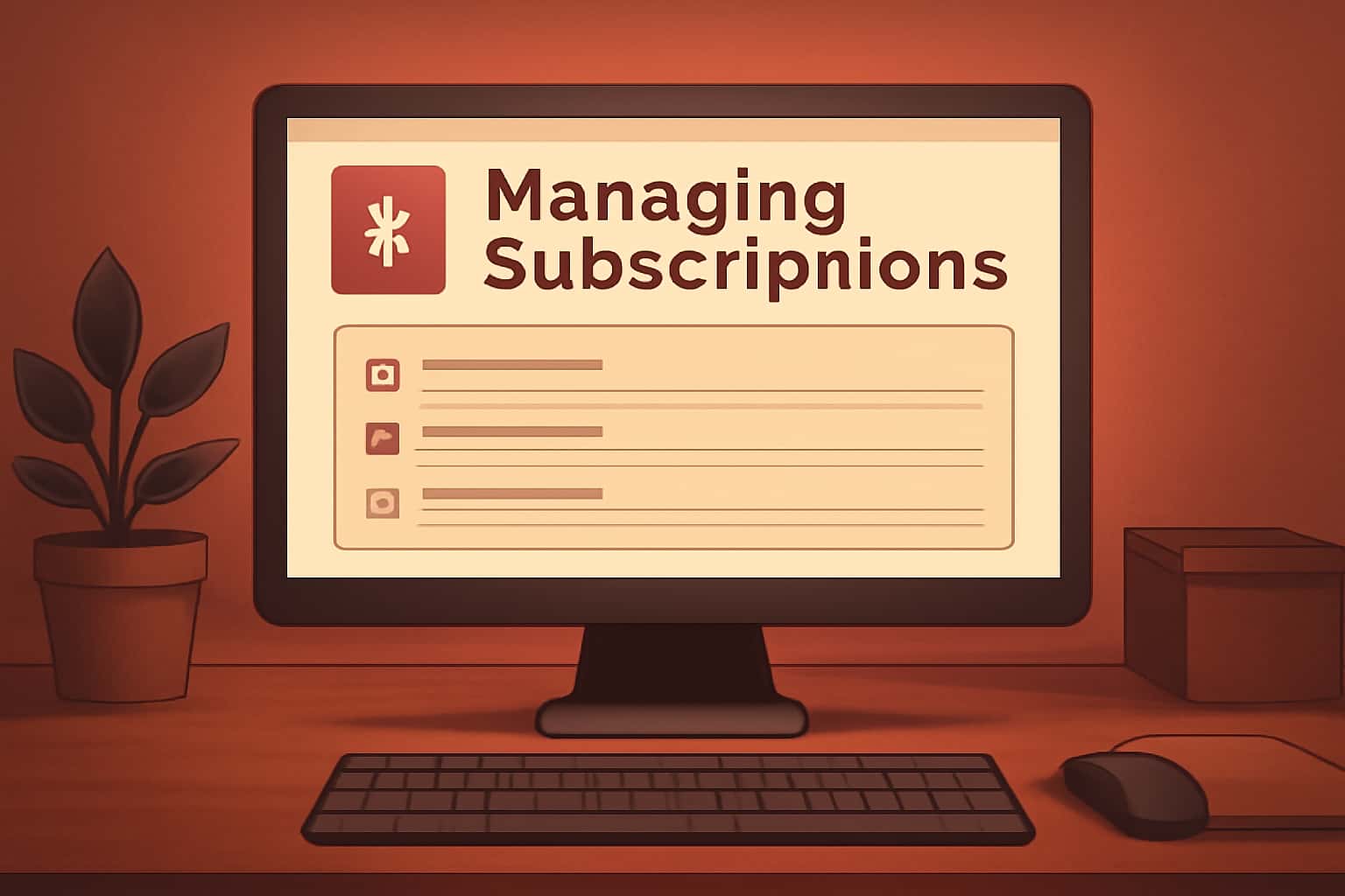 An informative visual representation of managing Ok Bin subscriptions with clear text.