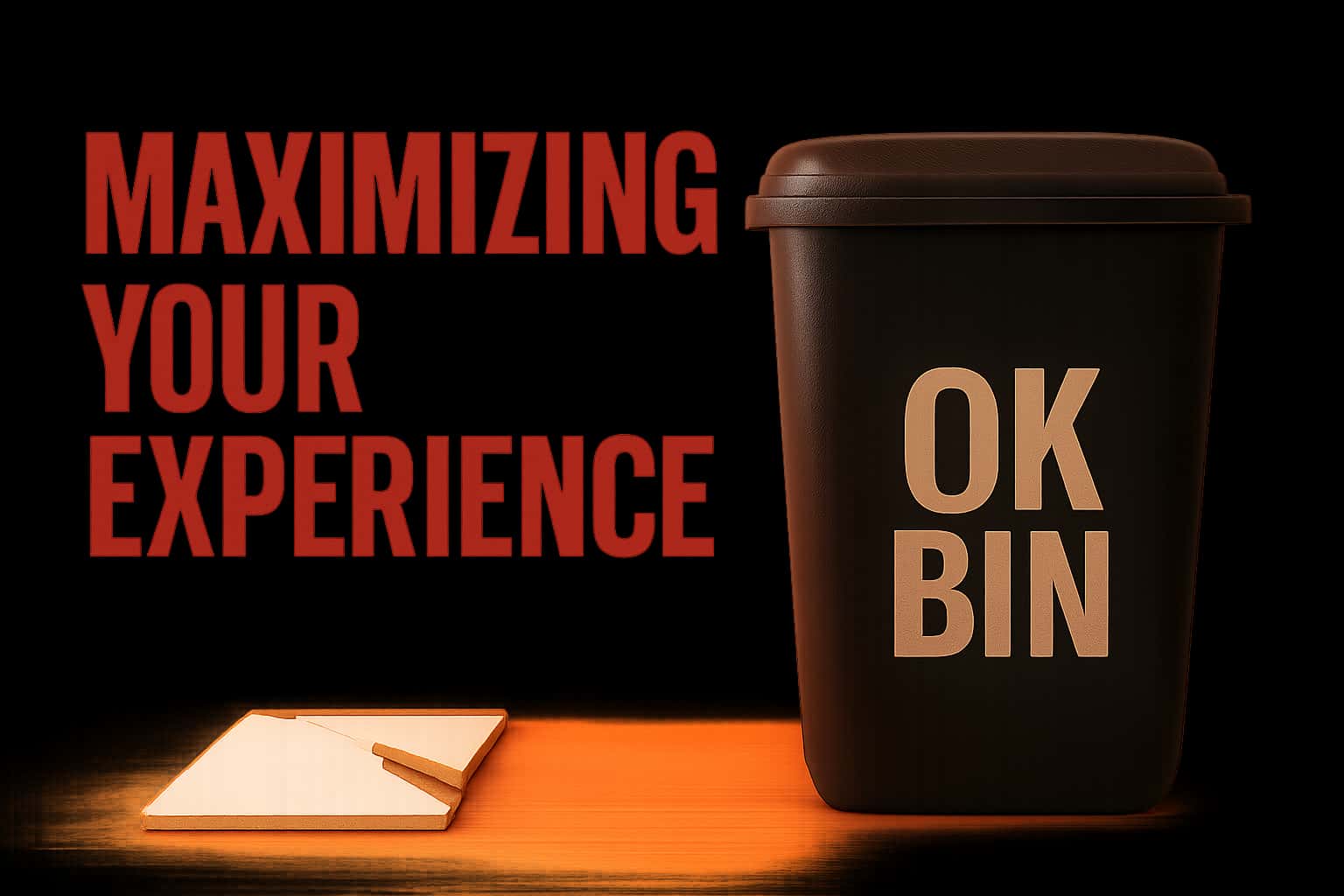 An informational scene illustrating optimal use of Ok Bin.