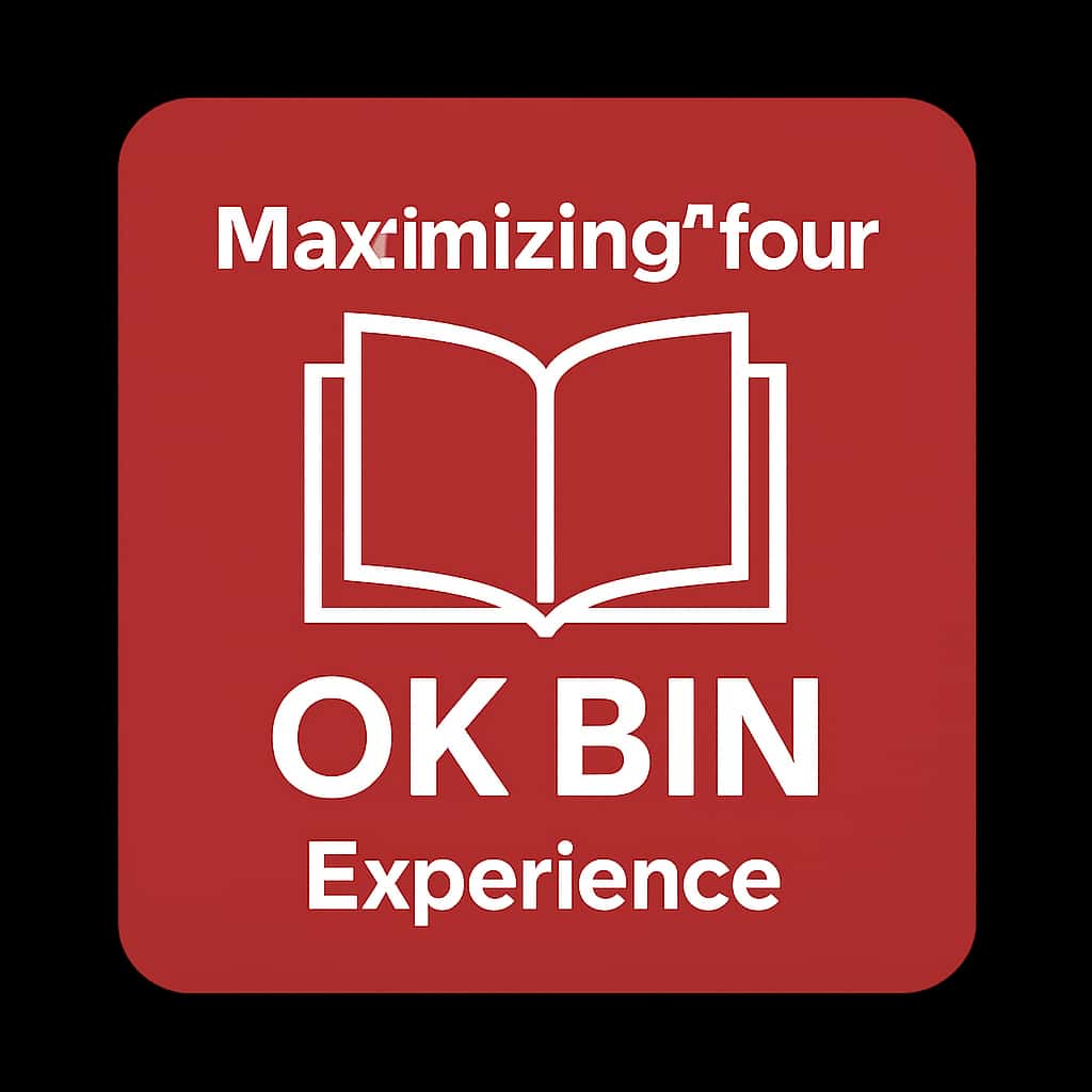 A badge representing guidance for using Ok Bin effectively.