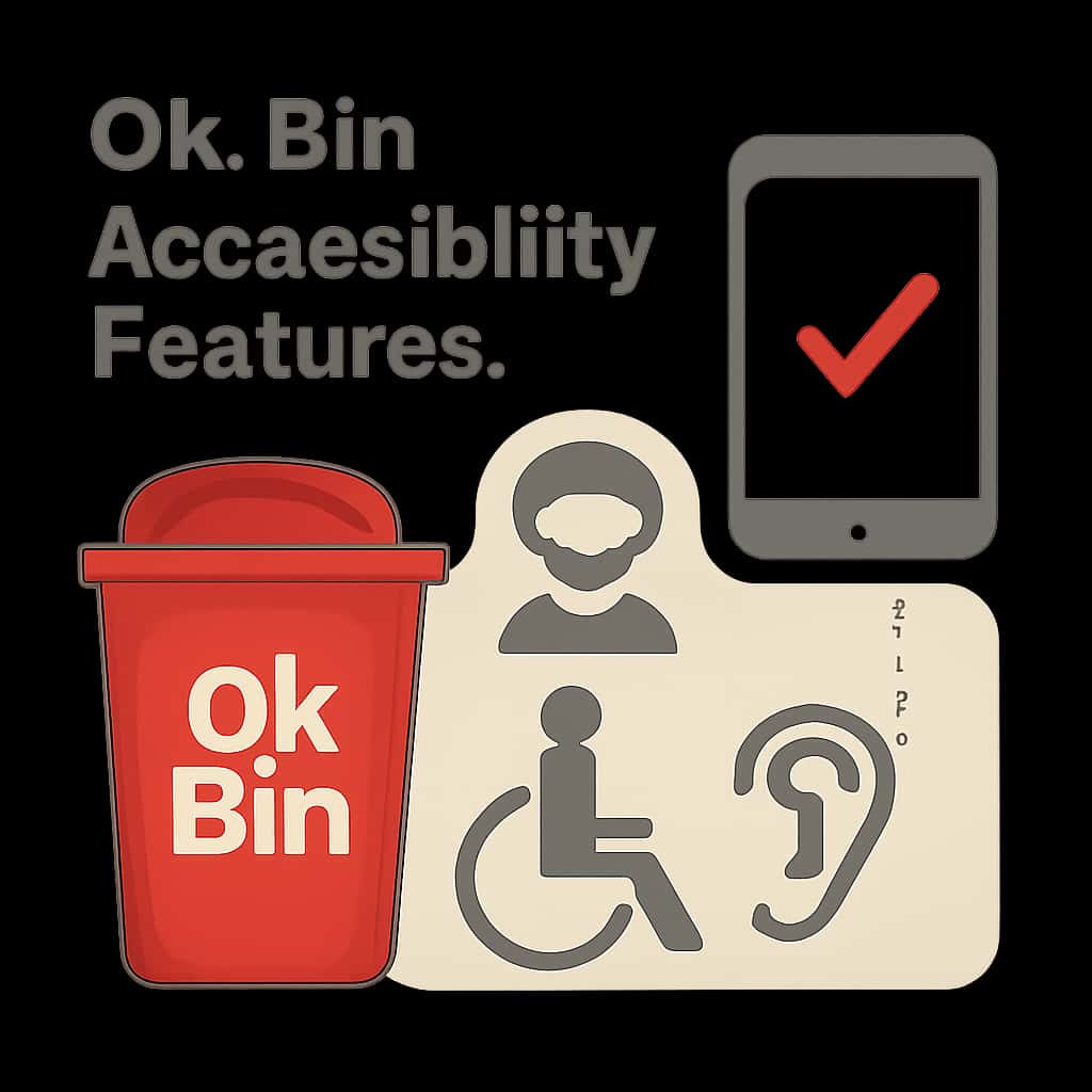 Diagram explaining Ok Bin Accessibility Features.