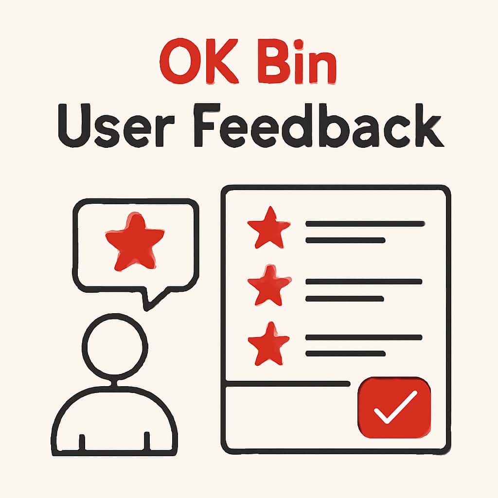 An educational diagram representing the user feedback process for Ok Bin.