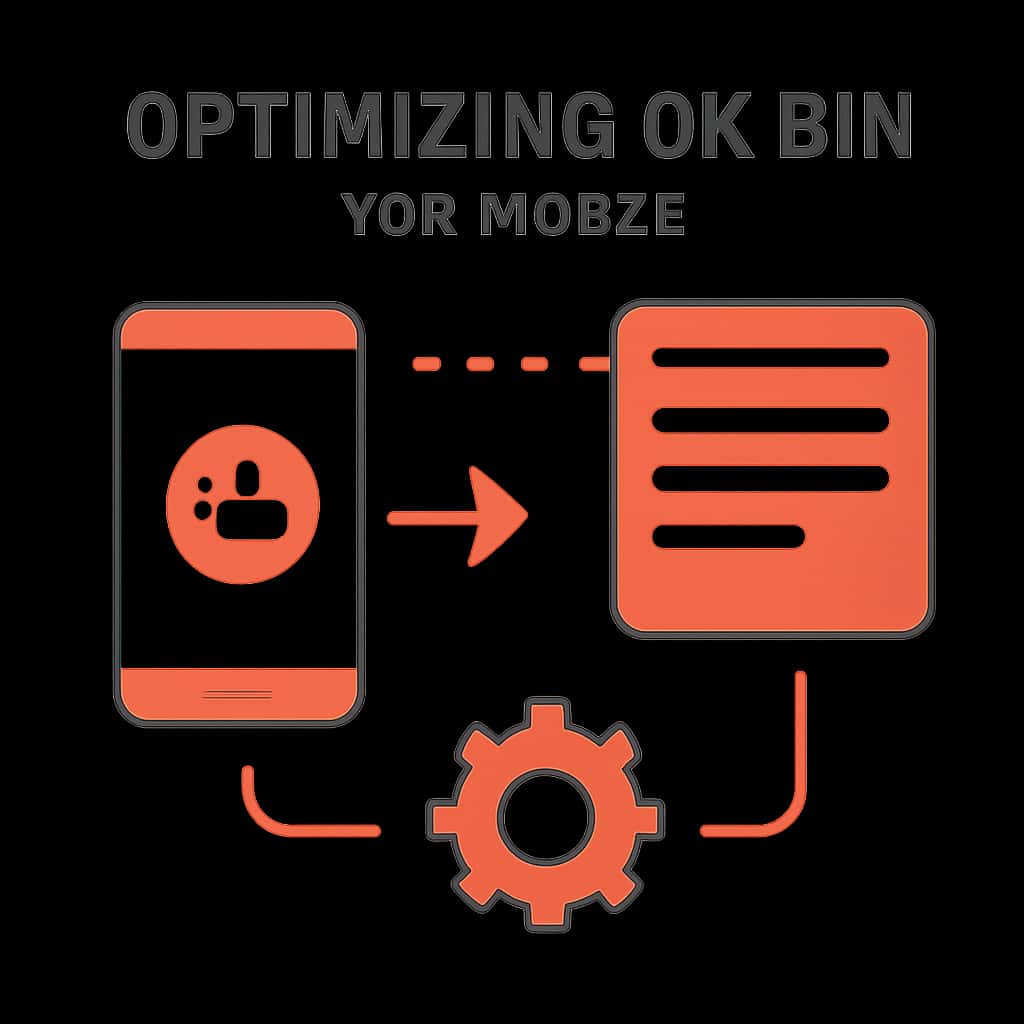 An educational illustration on Optimizing Ok Bin for Mobile with clear text.
