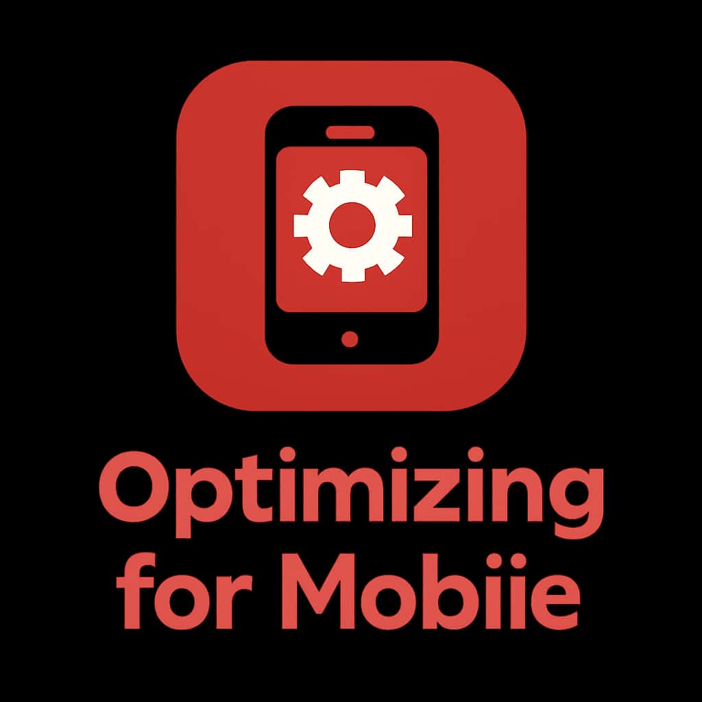 A simple badge representing Optimizing Ok Bin for Mobile with relevant text.