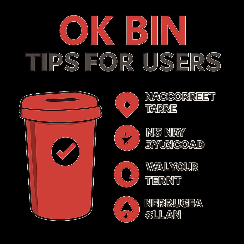 Illustration explaining tips for Ok Bin users.