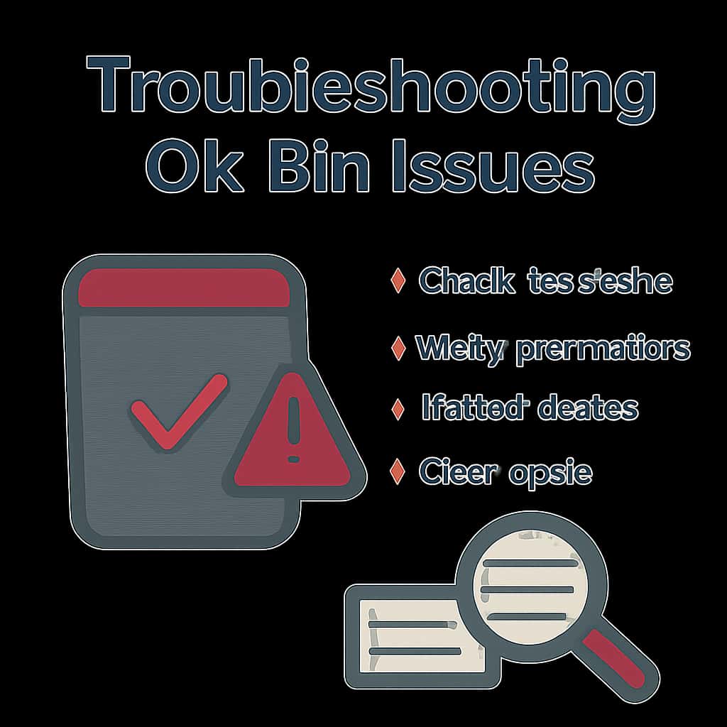 An illustrative diagram showcasing steps in troubleshooting Ok Bin Issues.