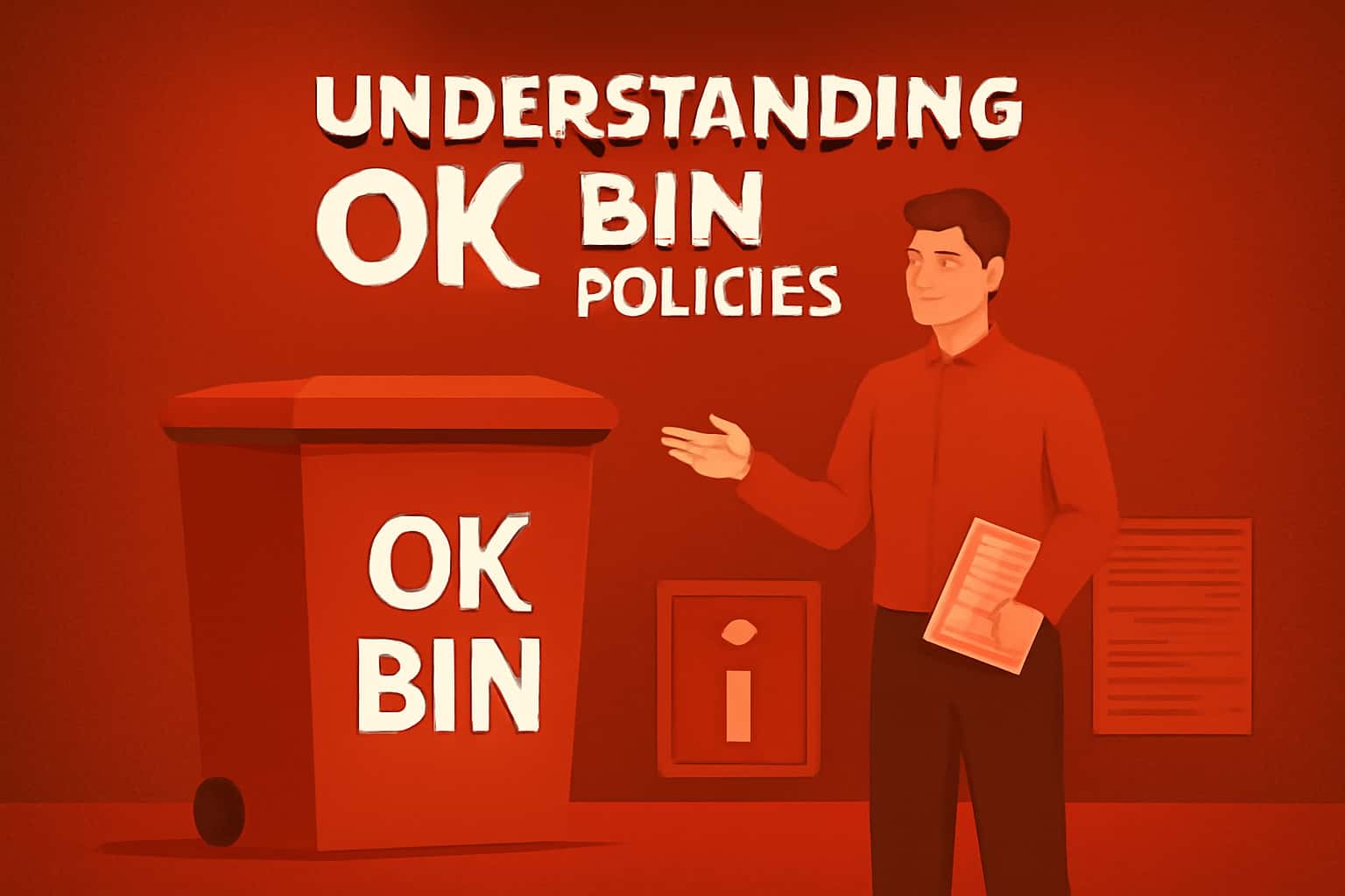 An informative visual representation of Ok Bin policies in a sleek design.